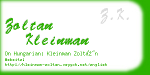 zoltan kleinman business card